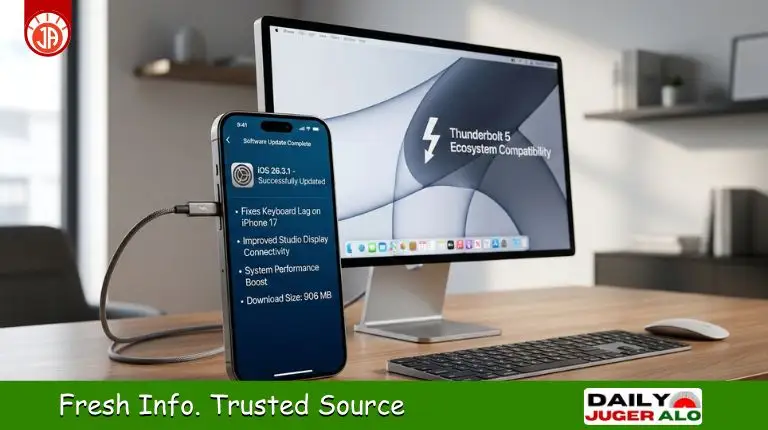 Apple releases iOS 26.3.1 update to fix iPhone 17 keyboard lag and improve Studio Display compatibility.