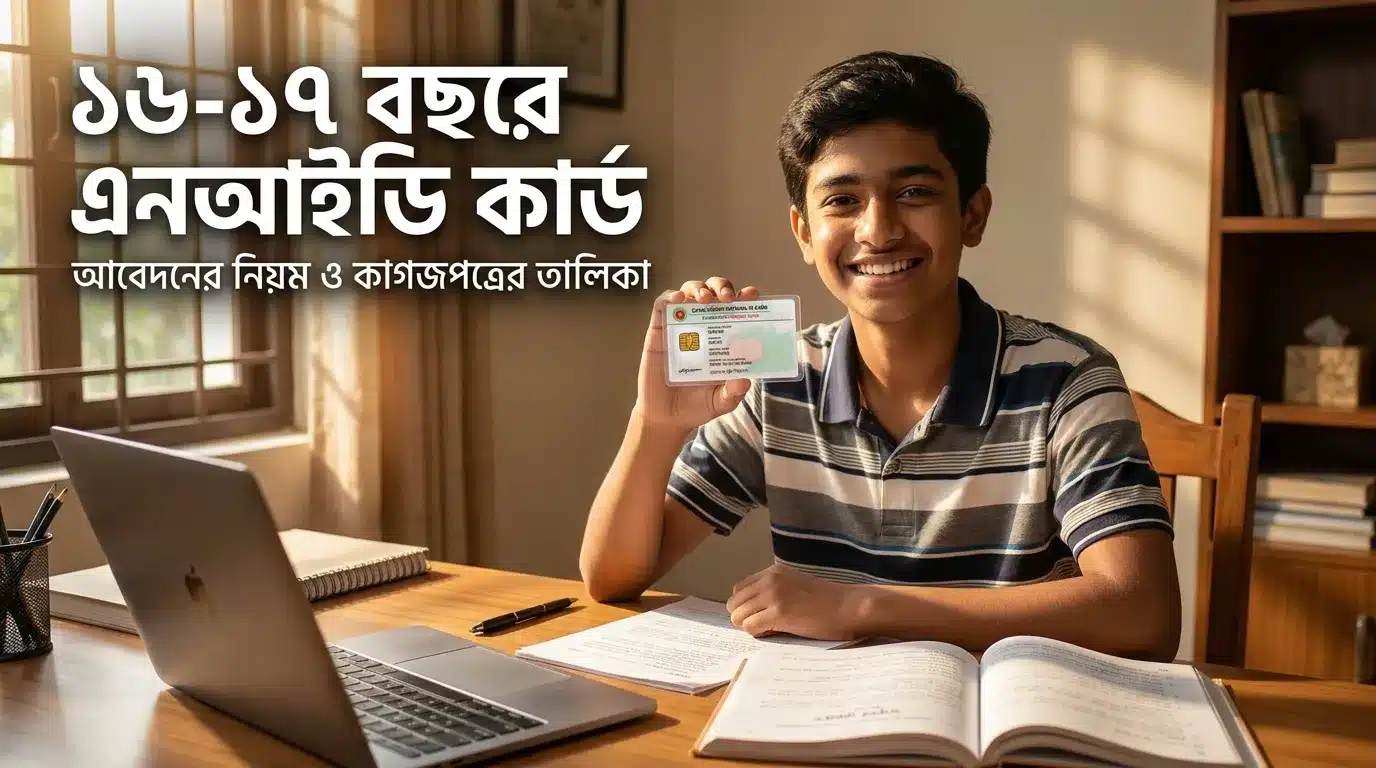 ১৬-১৭ বছর বয়সে এনআইডি কার্ড পাওয়ার নিয়ম ও প্রয়োজনীয় কাগজপত্রের সম্পূর্ণ তালিকা