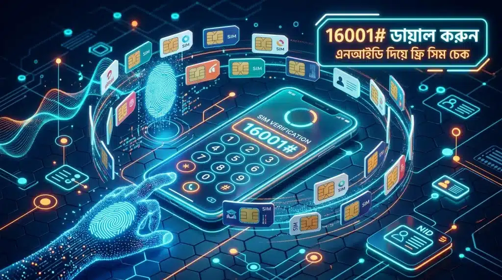 *16001# কোড ডায়াল এবং SMS এর মাধ্যমে NID দিয়ে সিম রেজিস্ট্রেশন চেক করার ধাপ