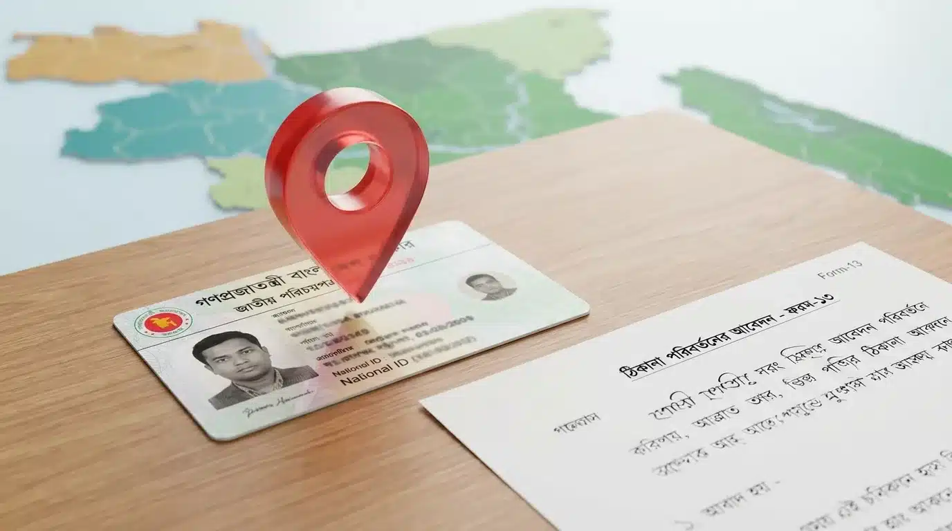 ভোটার এলাকা পরিবর্তনের নিয়ম এবং ফরম-১৩ এর সম্পূর্ণ গাইড।