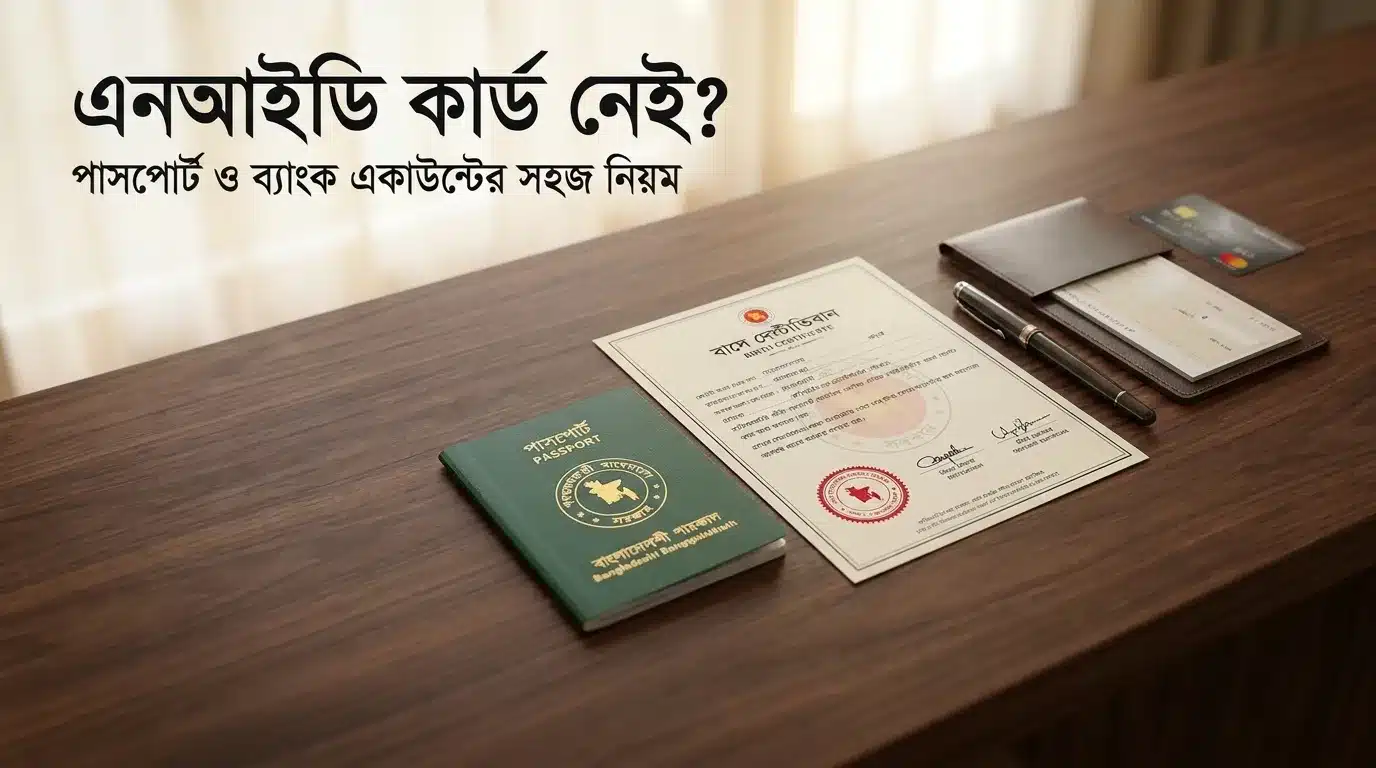 এনআইডি কার্ড ছাড়া বিকল্প উপায়ে ব্যাংক একাউন্ট এবং পাসপোর্ট করার পূর্ণাঙ্গ গাইডলাইন