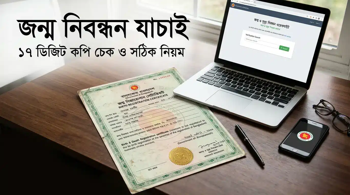 অনলাইনে জন্ম নিবন্ধন যাচাই এবং ১৭ ডিজিট নম্বর দিয়ে সঠিক জন্ম সনদ চেক করার নিয়ম