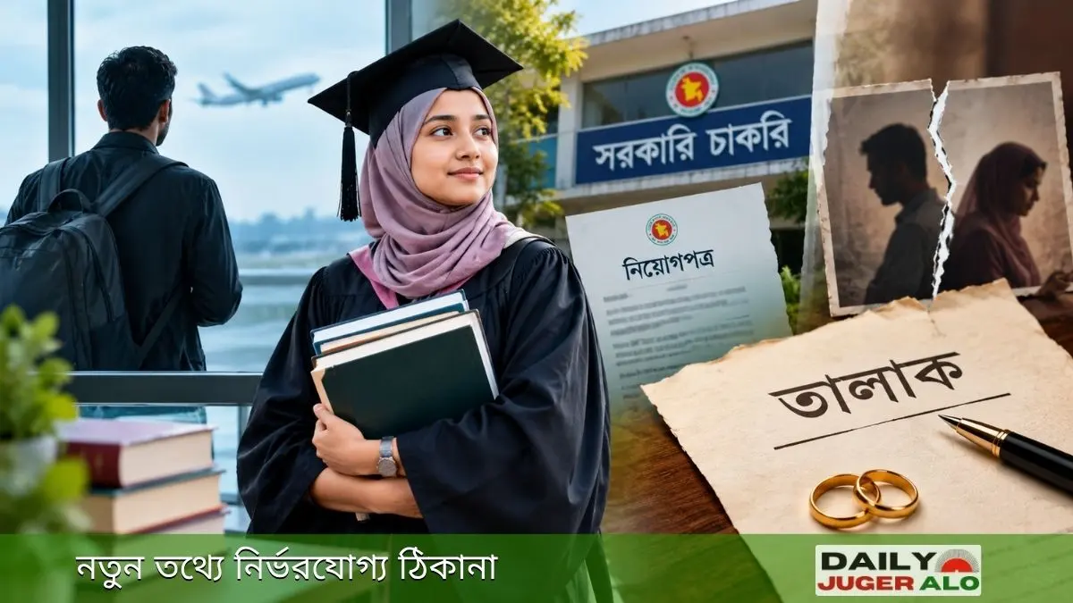 প্রবাসী স্বামীর অর্থে পড়াশোনা শেষে সরকারি চাকরি পাওয়া এক নারীর বিচ্ছেদের প্রতীকী চিত্র
