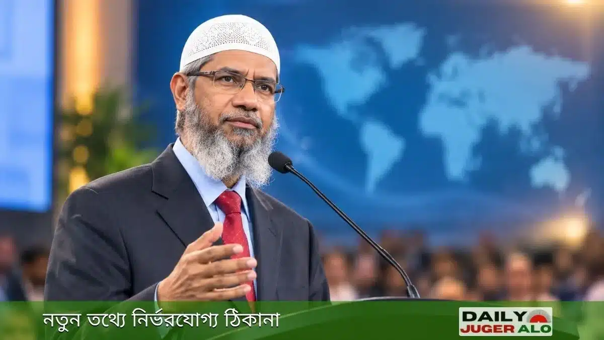 জাকির নায়েকের বক্তব্য দেওয়ার প্রতীকী ছবি