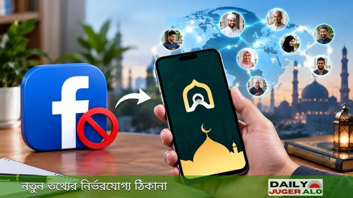 আলফাফা অ্যাপ কী—ফেসবুকের বিকল্প হিসেবে মুসলিম কমিউনিটির সামাজিক যোগাযোগমাধ্যম আলফাফা অ্যাপের ধারণামূলক ছবি।