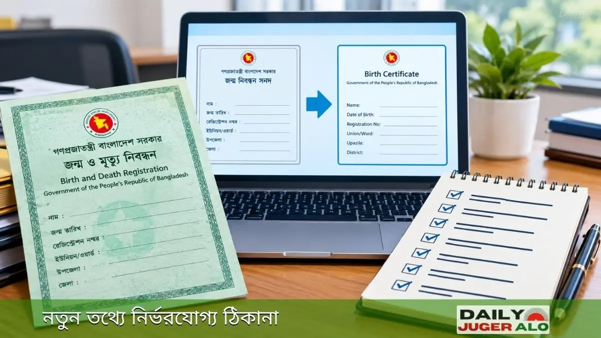 জন্ম নিবন্ধন বাংলা থেকে ইংরেজি করার নিয়ম ও সনদ ইংরেজি করার প্রক্রিয়া