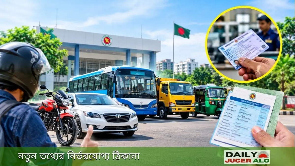 মোটরযানের কাগজ হালনাগাদ করতে মোটরসাইকেল, প্রাইভেট কার, বাস ও অন্যান্য যানবাহনের প্রয়োজনীয় কাগজপত্র।