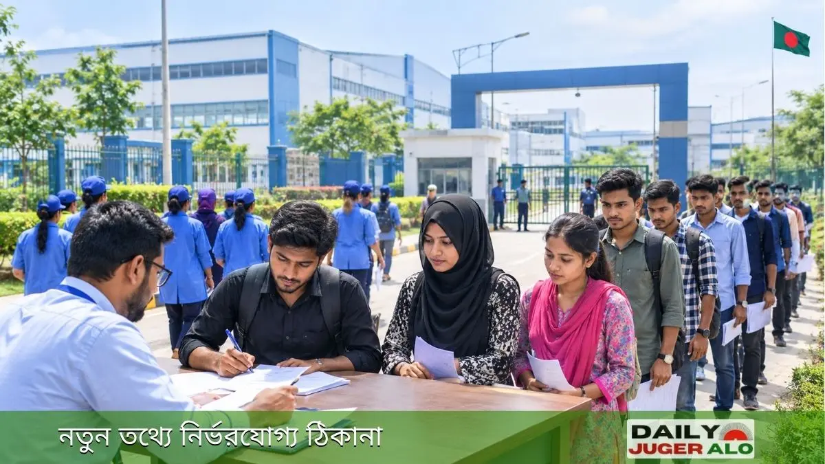নীলফামারী ইপিজেডে চাকরির আবেদন ও নিয়োগ প্রক্রিয়ায় অংশ নিতে আসা চাকরিপ্রার্থীরা