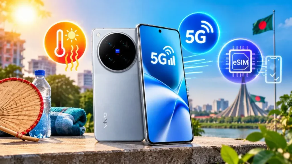 vivo X500 Pro Max review: বাংলাদেশের আবহাওয়ায় ফোনটির ব্যবহার, 5G নেটওয়ার্ক ও eSIM সুবিধার প্রতীকী ছবি।
